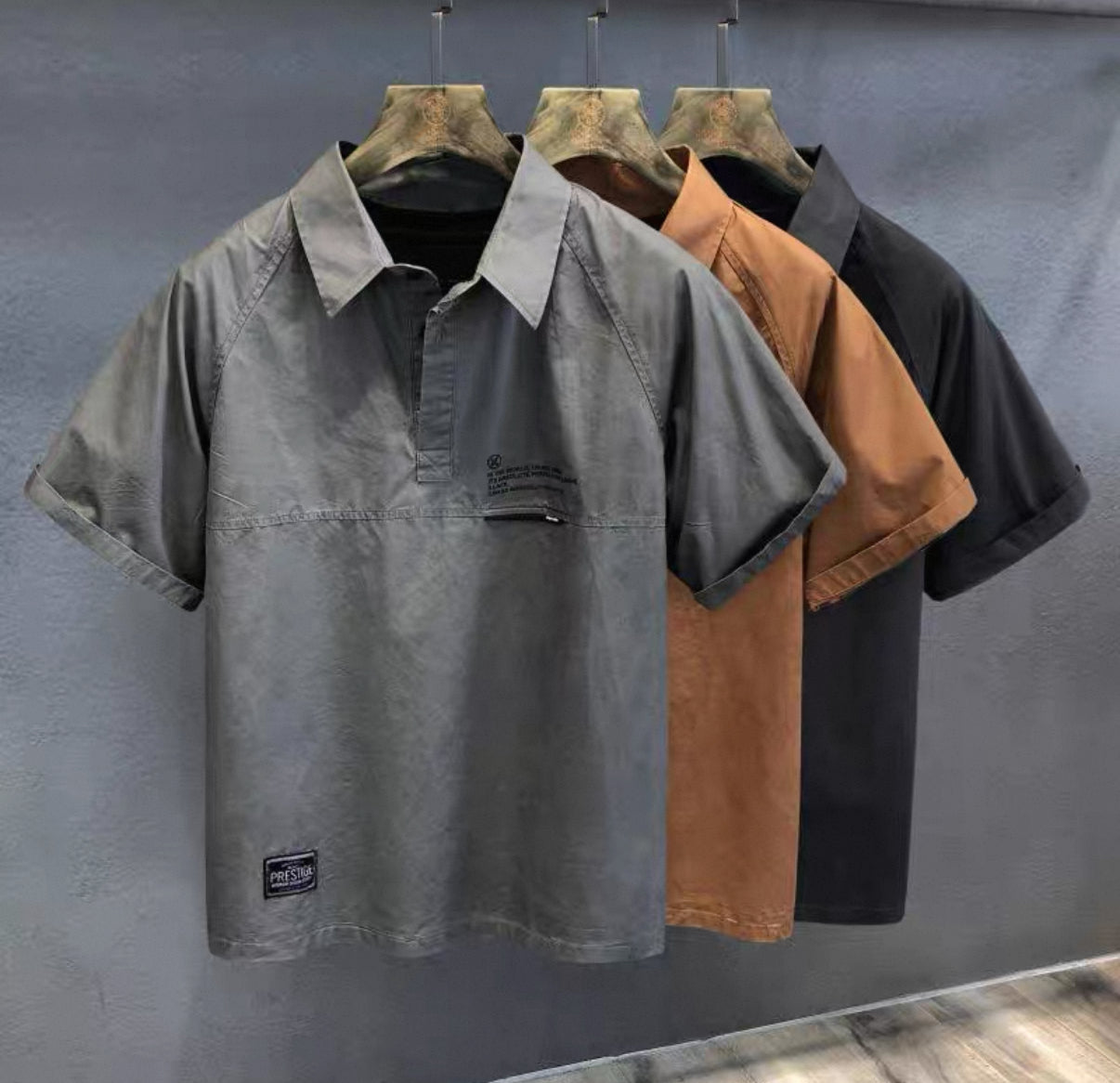ERKEK POLO YAKA RETRO DUZ T-SHORT