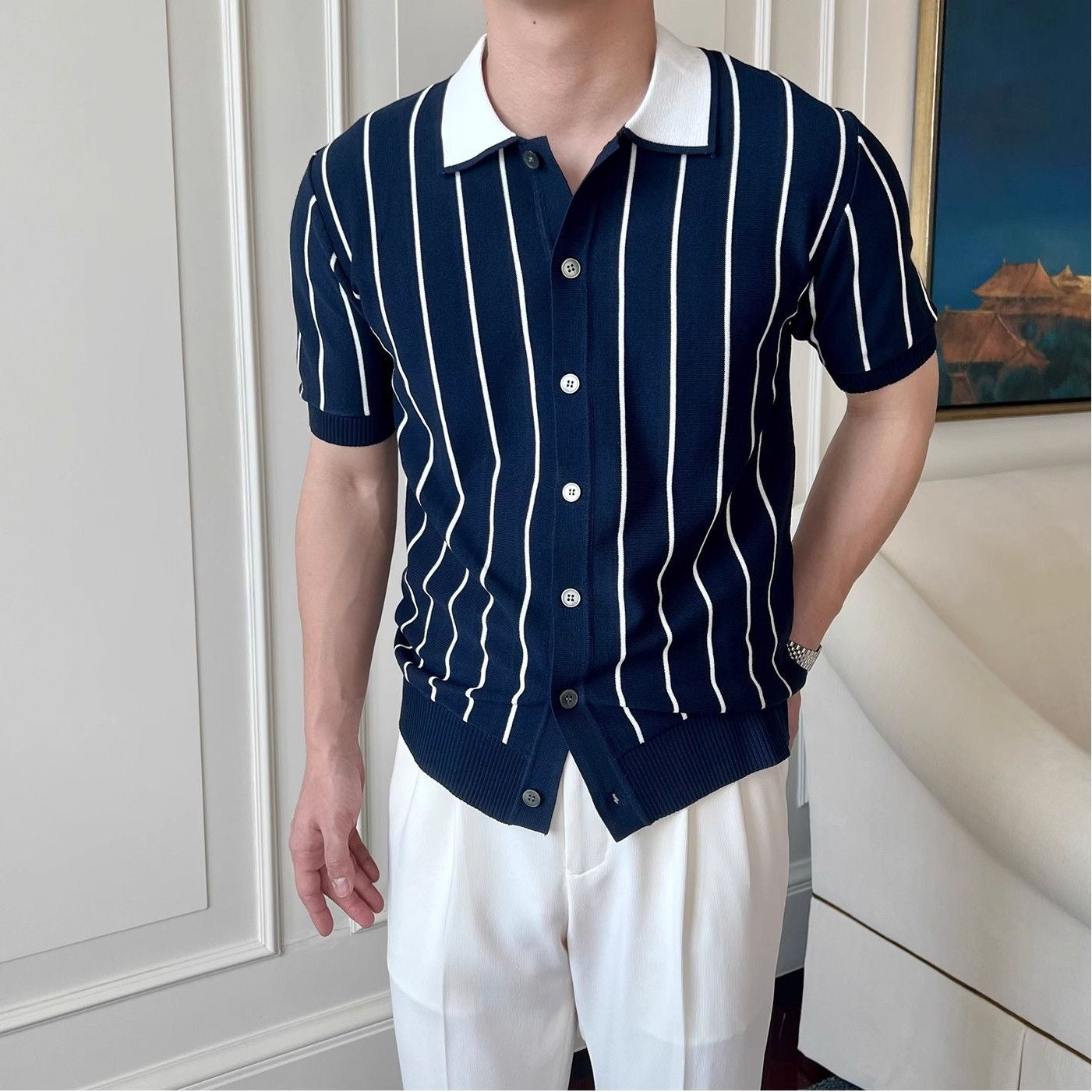 CIZGILI KLASIK MODEL ERKEK     T-SHORT