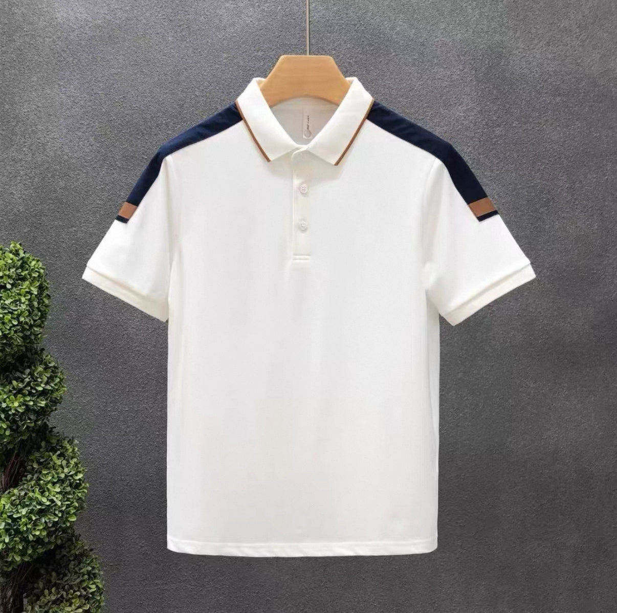 ERKEK POLO YAKA OMUZ DESENLI T-SHORT