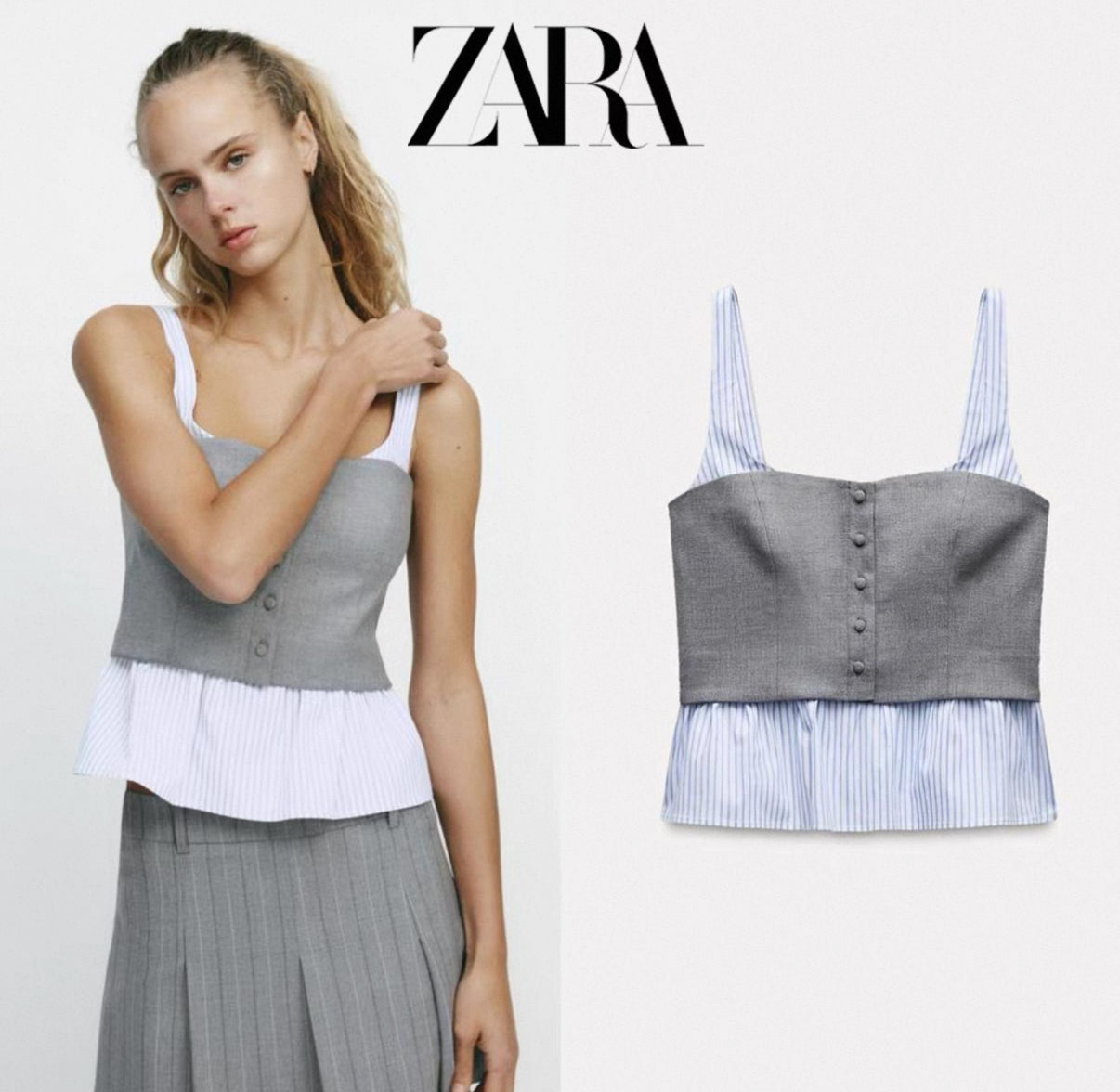 ZARA CROP GOMLEK KADIN MODEL