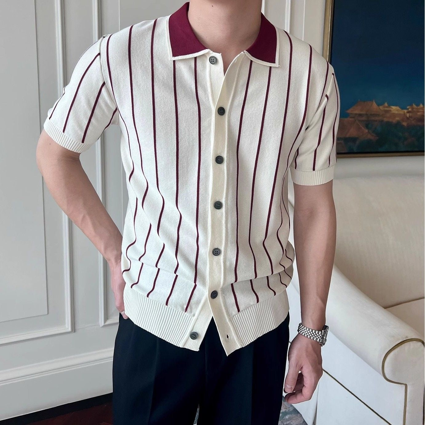 CIZGILI KLASIK MODEL ERKEK     T-SHORT