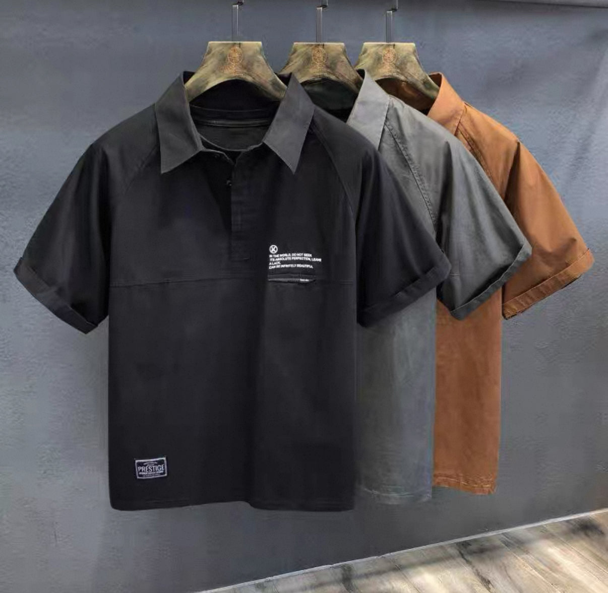 ERKEK POLO YAKA RETRO DUZ T-SHORT