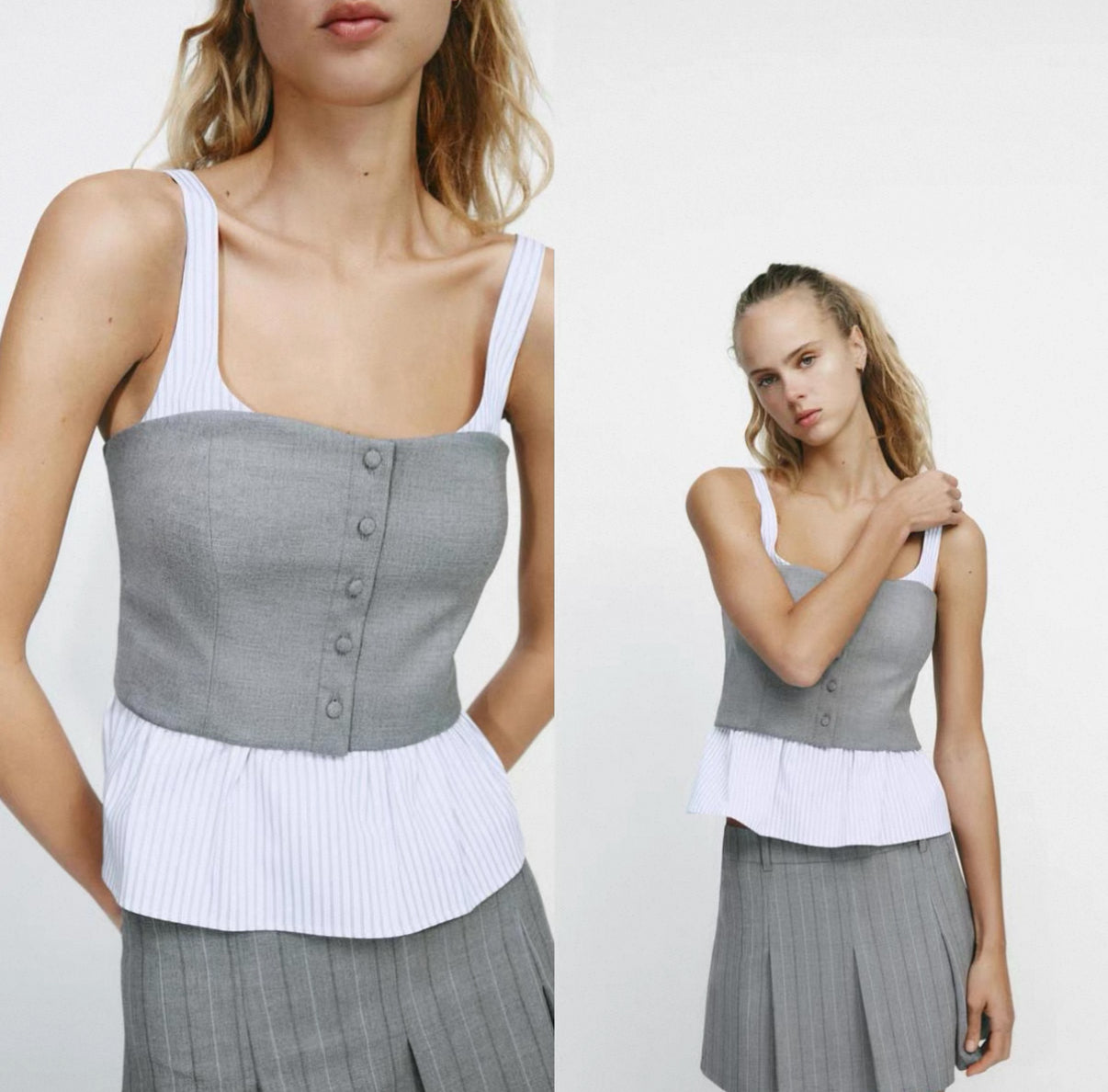 ZARA CROP GOMLEK KADIN MODEL